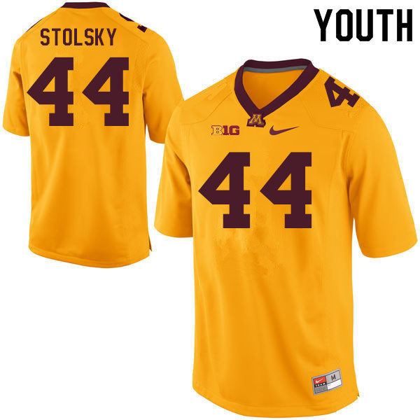 Youth #44 Tyler Stolsky Minnesota Golden Gophers College Football Jerseys Sale-Gold